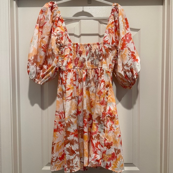 Abercrombie & Fitch Floral Mini Dress - Pink and Orange - Picture 8 of 9